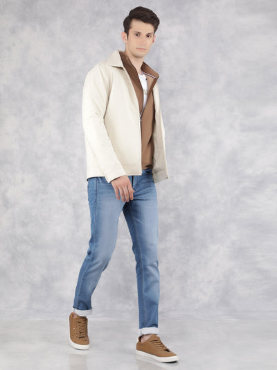 Cream Knitted Jacket-Men Jackets-Crimsoune Club