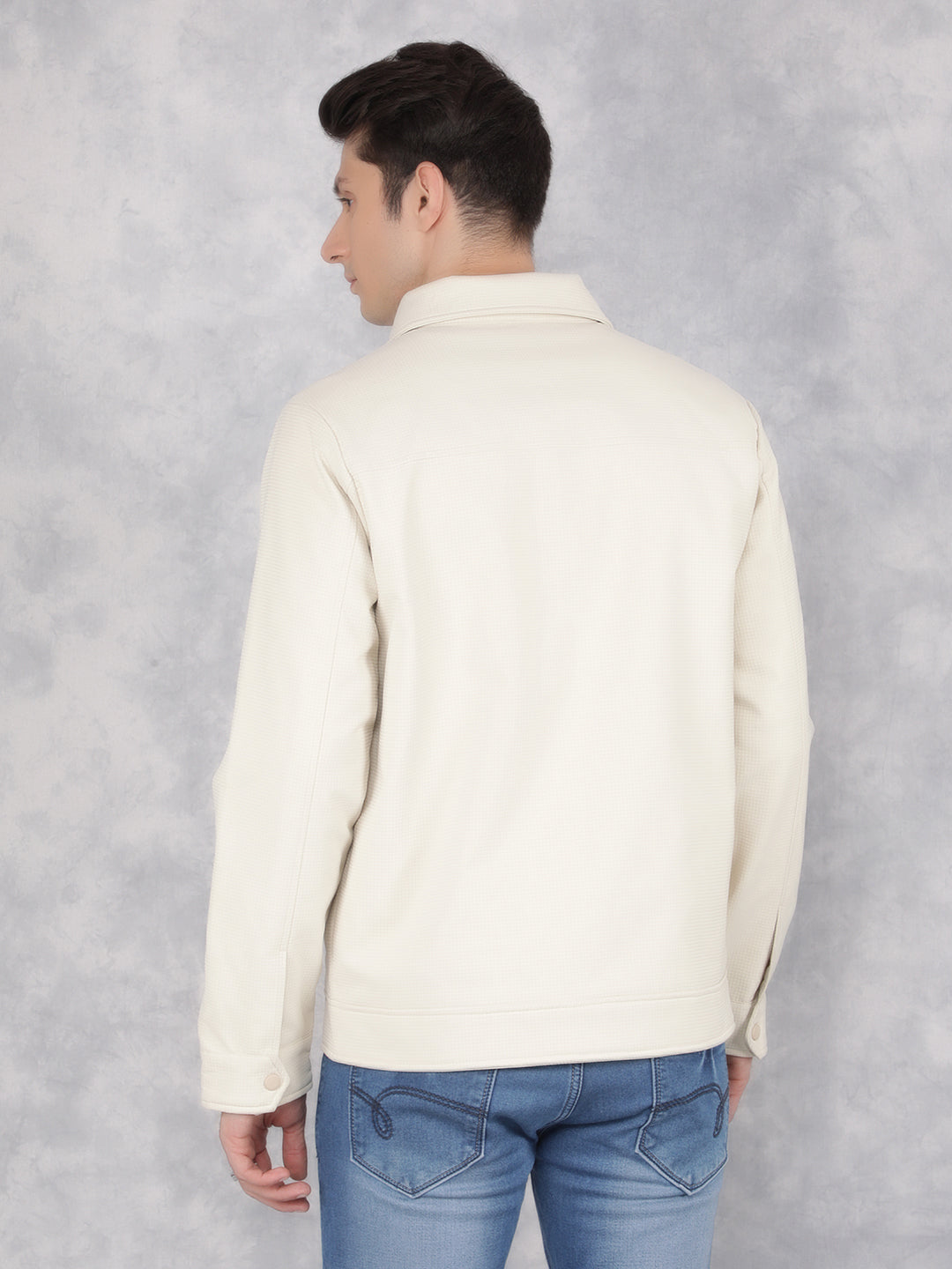 Cream Knitted Jacket-Men Jackets-Crimsoune Club