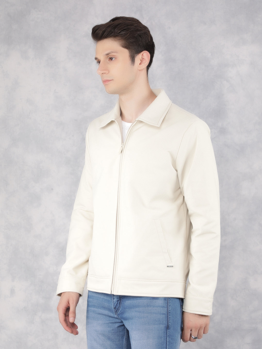 Cream Knitted Jacket-Men Jackets-Crimsoune Club