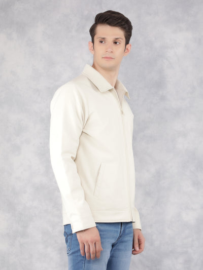 Cream Knitted Jacket-Men Jackets-Crimsoune Club