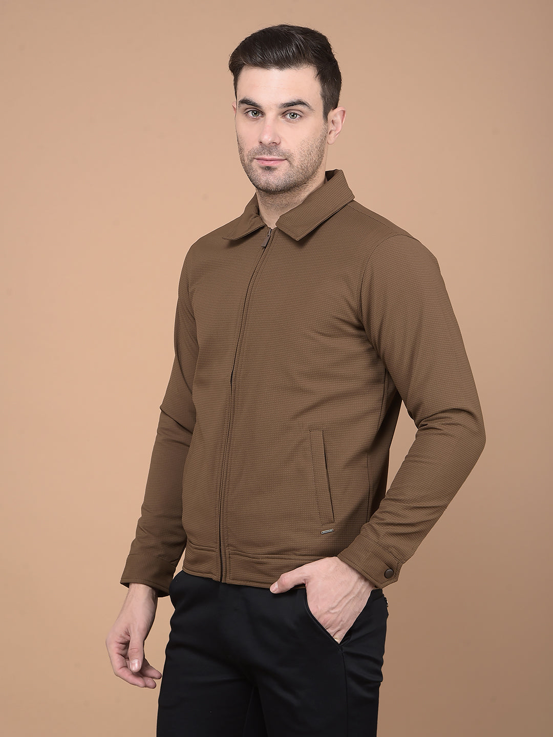 Brown Bomber Jacket-Men Jackets-Crimsoune Club