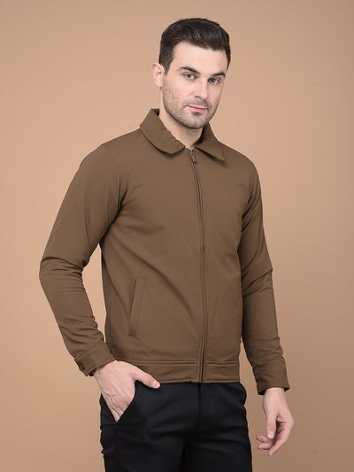 Brown Bomber Jacket-Men Jackets-Crimsoune Club