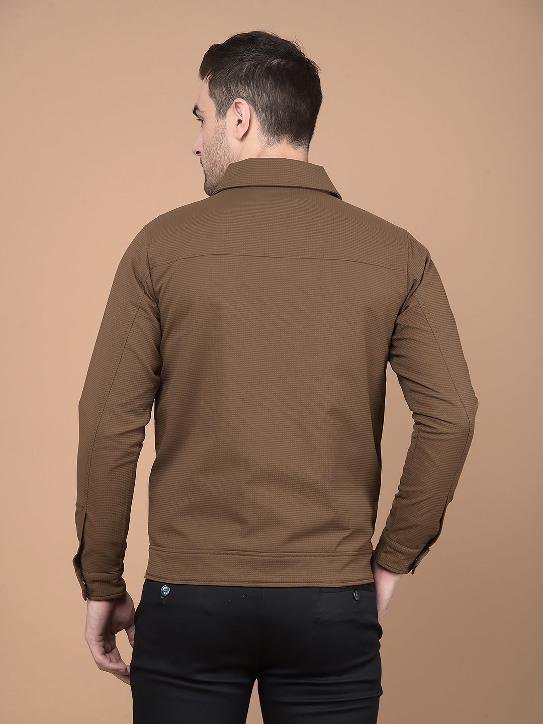 Brown Bomber Jacket-Men Jackets-Crimsoune Club