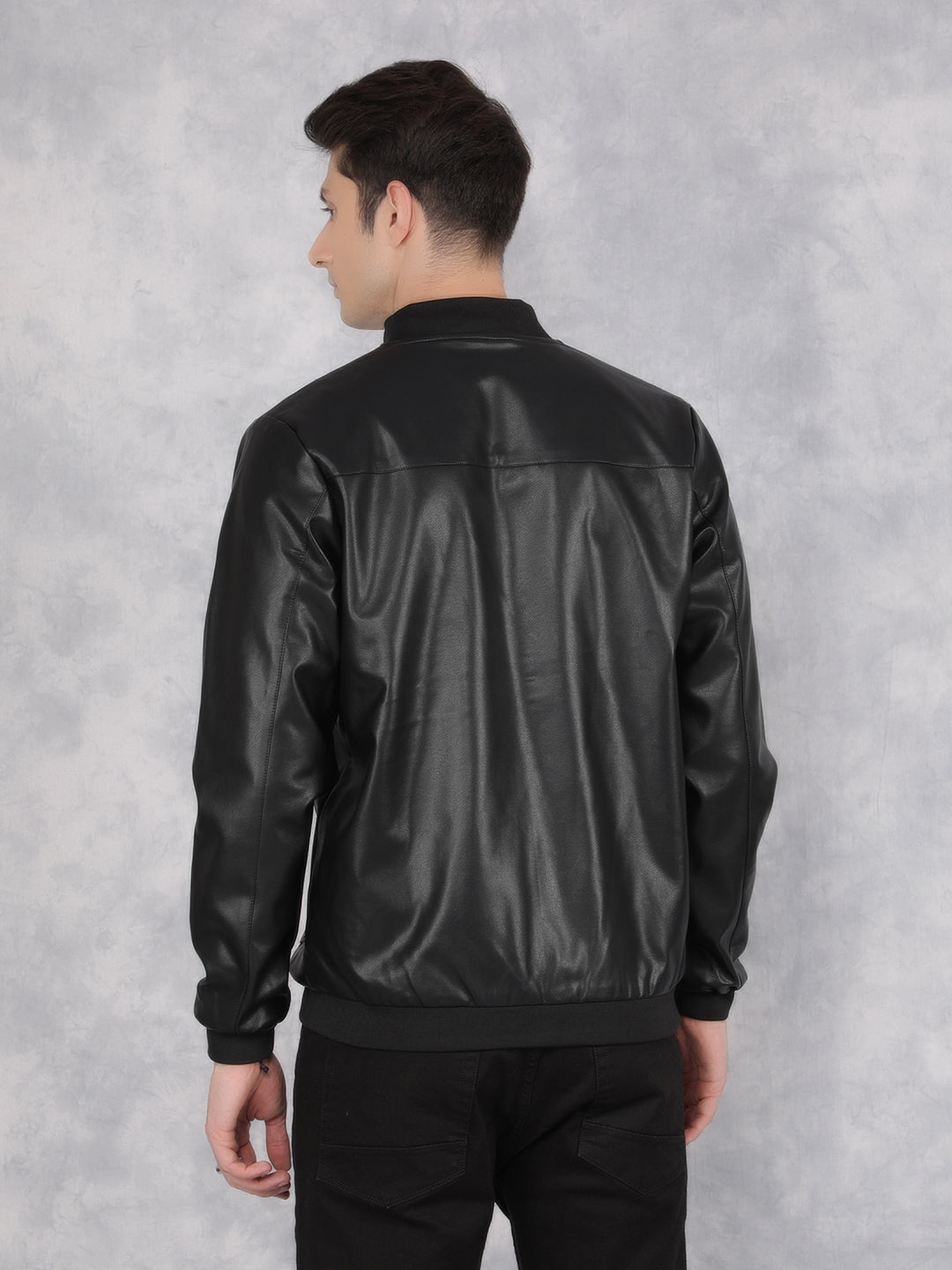 Black Leather Jacket-Men Jackets-Crimsoune Club