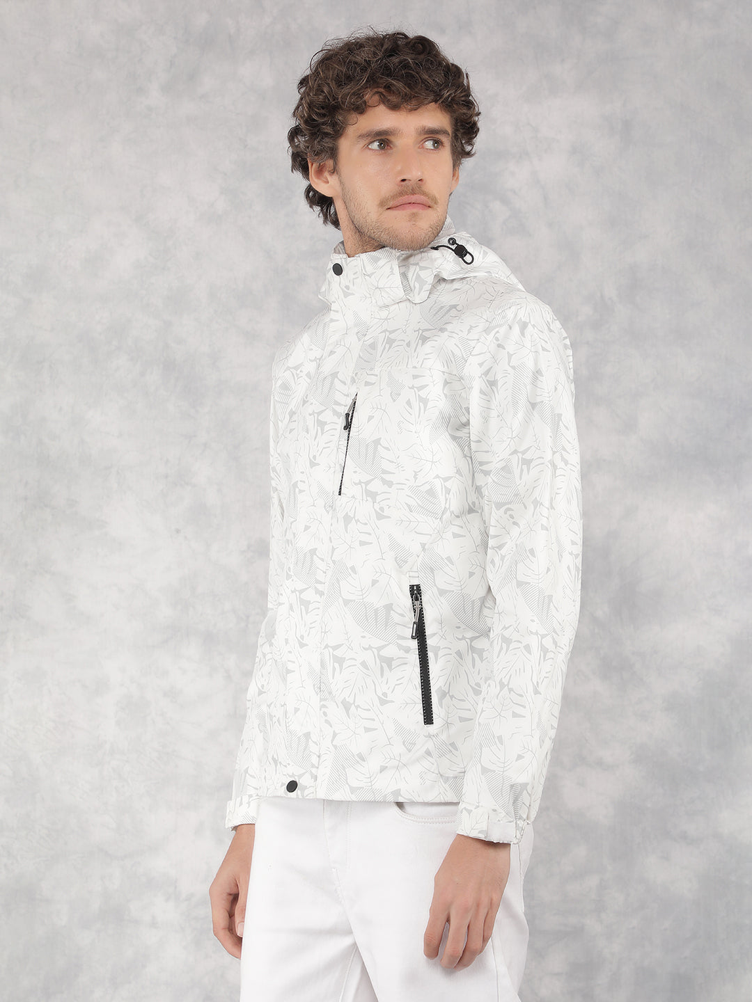 White Printed Jacket-Men Jackets-Crimsoune Club