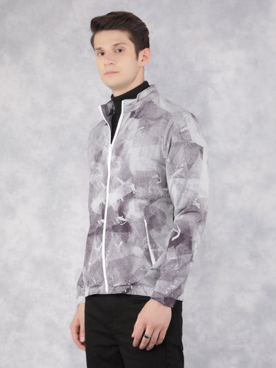 Grey Printed Jacket-Men Jackets-Crimsoune Club