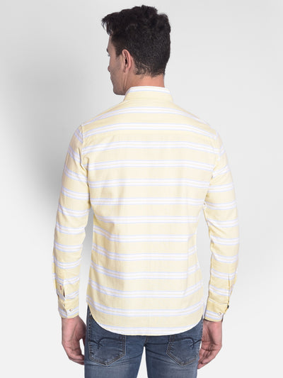 Yellow Striped Shirt-Men shirts-Crimsoune Club