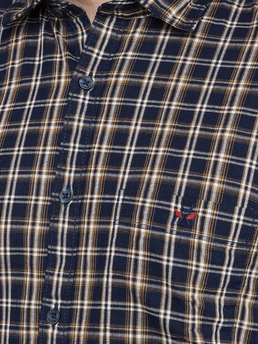 Mustard Checked 100% Cotton Shirt