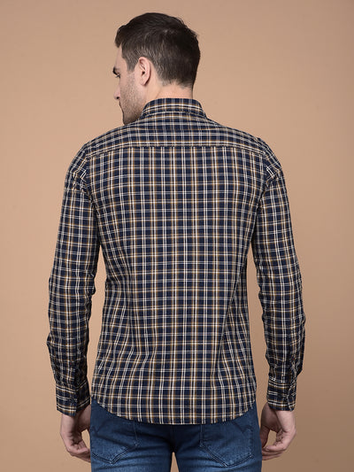 Mustard Checked 100% Cotton Shirt