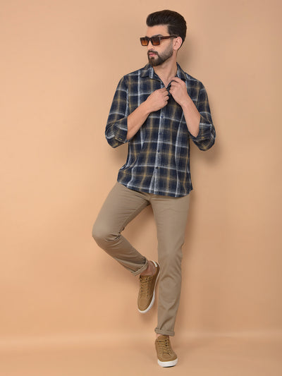 Grey Checked Shirt-Men Shirts-Crimsoune Club