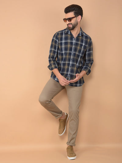 Grey Checked Shirt-Men Shirts-Crimsoune Club