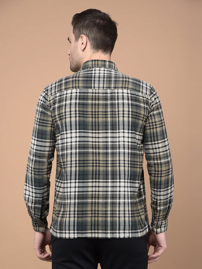 Dark Green Checked 100% Cotton Shirt