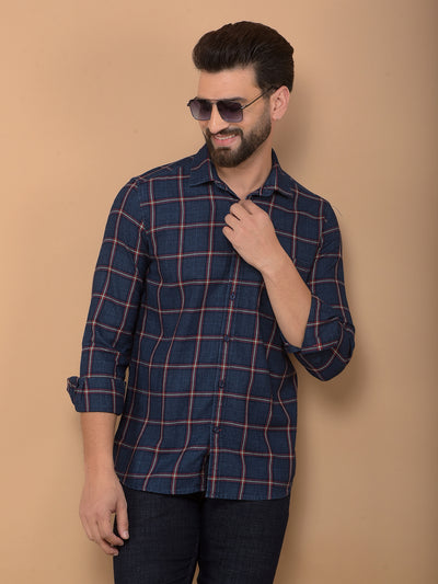 Red Checked Shirt-Men Shirts-Crimsoune Club