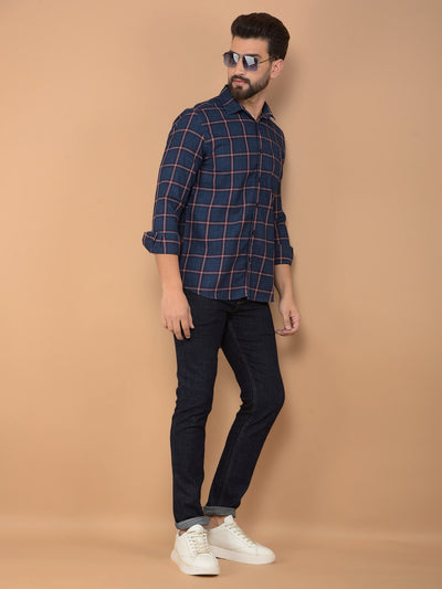 Red Checked Shirt-Men Shirts-Crimsoune Club