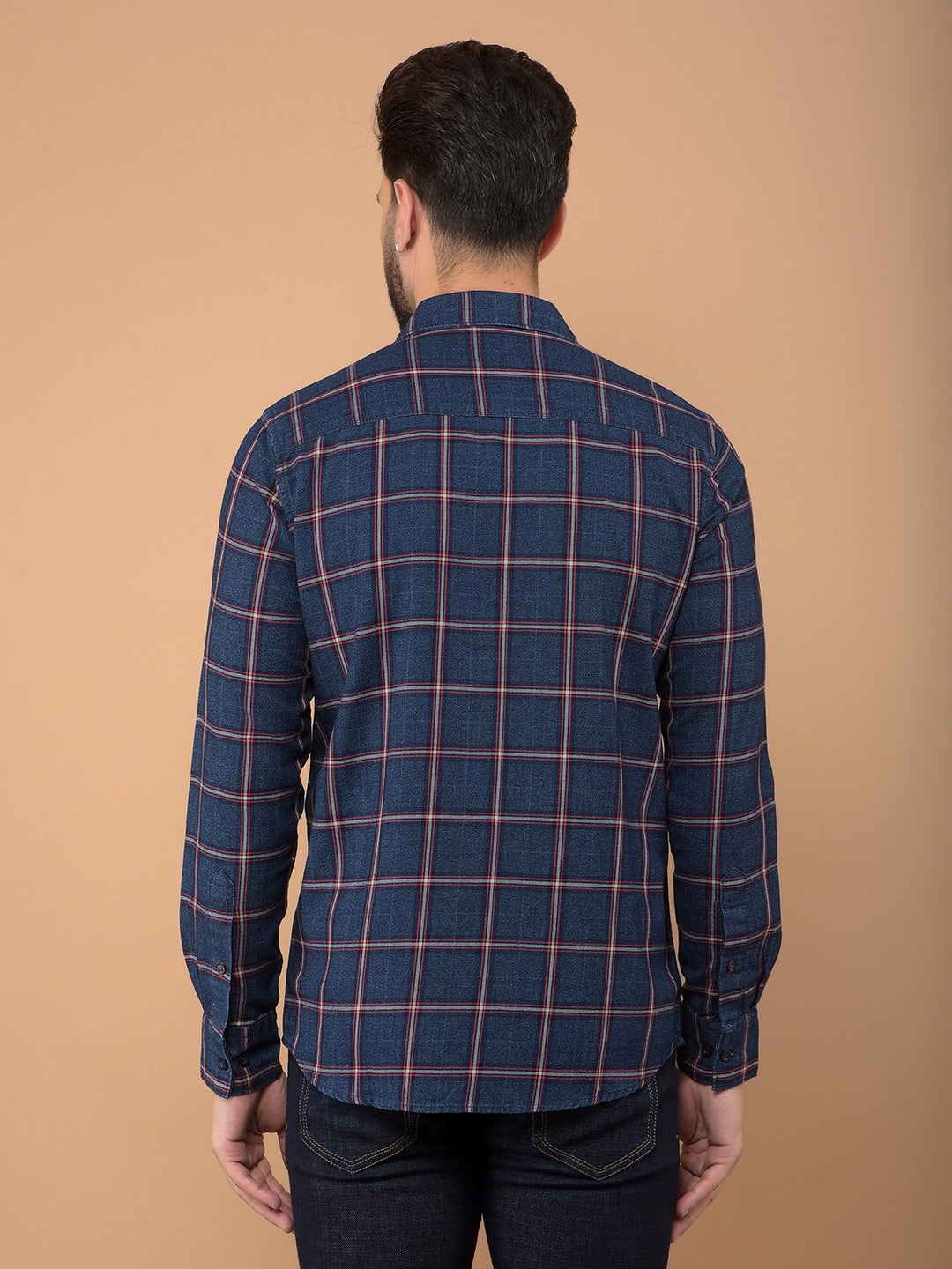 Red Checked Shirt-Men Shirts-Crimsoune Club