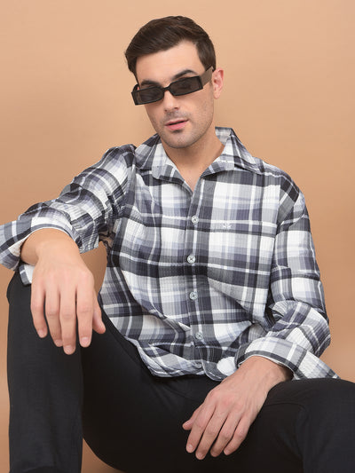 Grey Checked Shirt-Men Shirts-Crimsoune Club