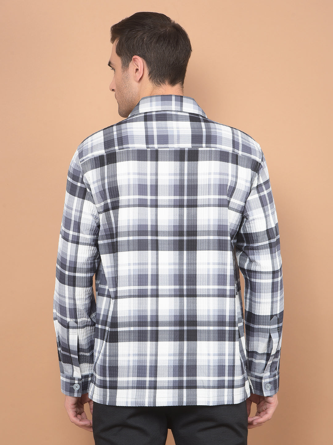 Grey Checked Shirt-Men Shirts-Crimsoune Club