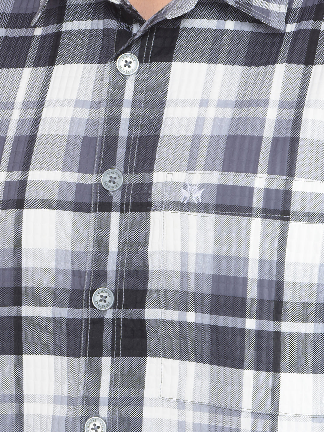 Grey Checked Shirt-Men Shirts-Crimsoune Club