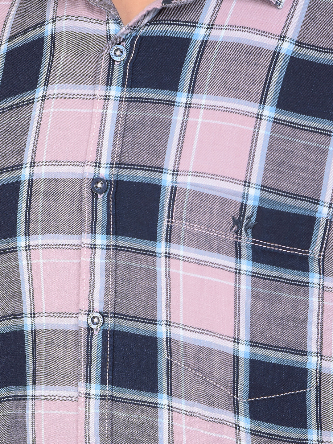 Purple Checked 100% Cotton Shirt-Men Shirts-Crimsoune Club