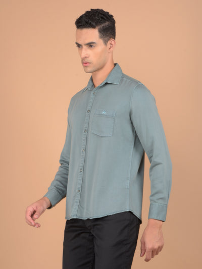 Green Knitted Shirt-Men Shirts-Crimsoune Club