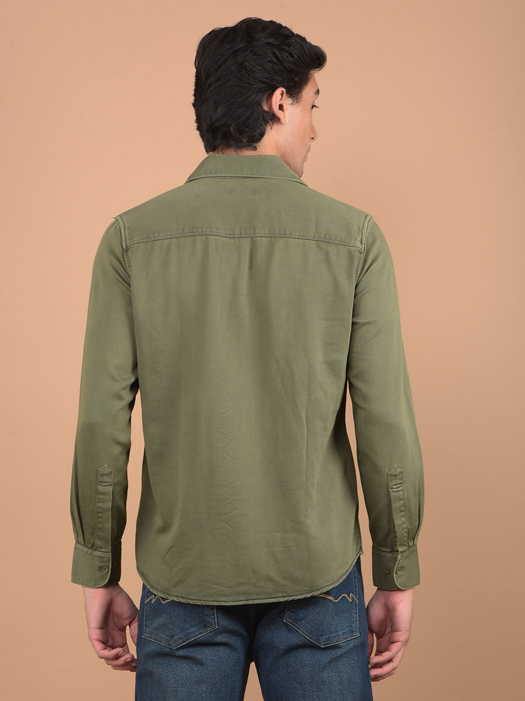 Olive Knitted Shirt-Men Shirts-Crimsoune Club