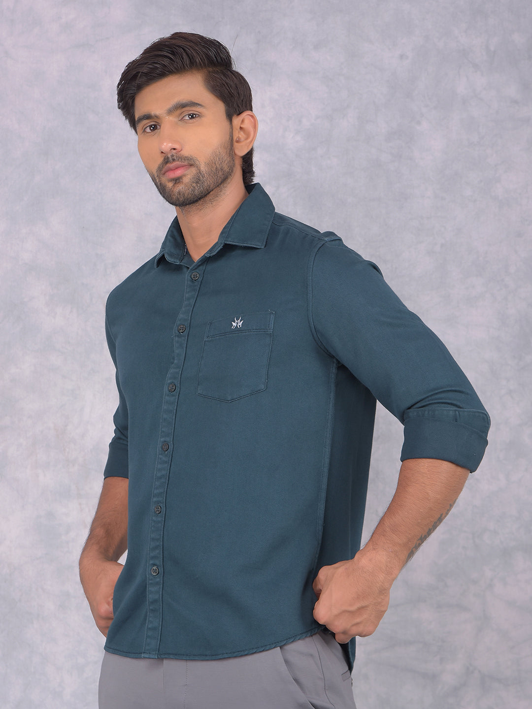 Navy Blue Shirt-Men Shirts-Crimsoune Club