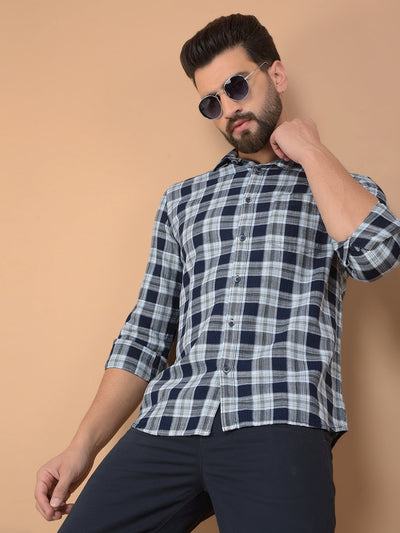 Green Checked 100% Cotton Shirt-Men Shirts-Crimsoune Club