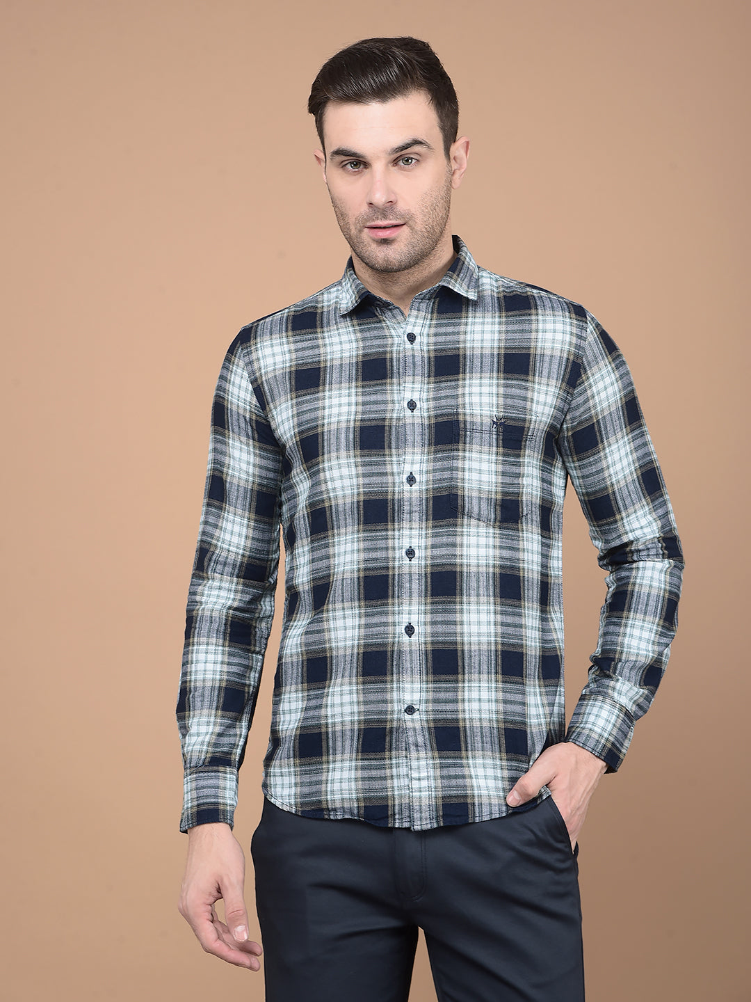 Green Checked 100% Cotton Shirt