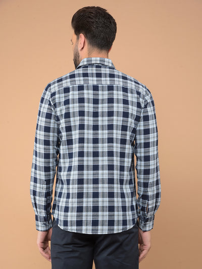 Green Checked 100% Cotton Shirt-Men Shirts-Crimsoune Club