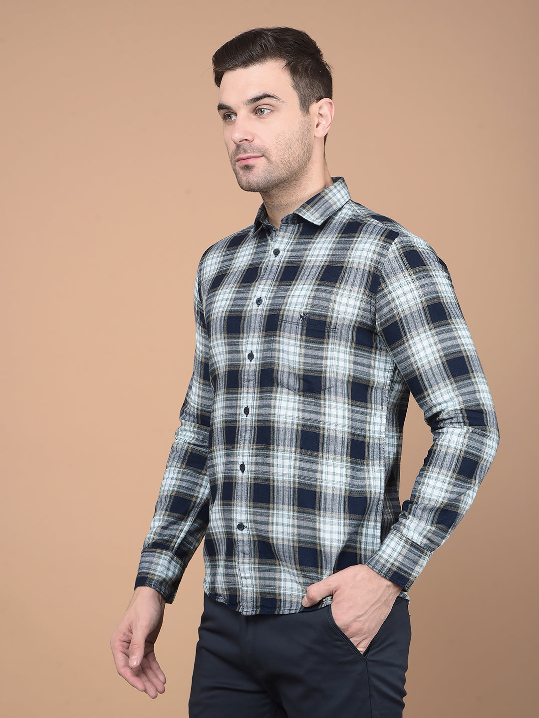 Green Checked 100% Cotton Shirt