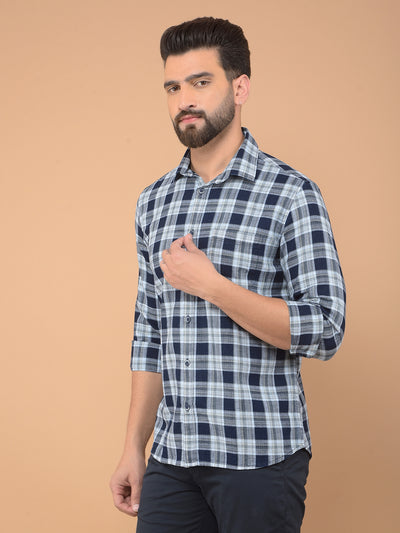 Green Checked 100% Cotton Shirt-Men Shirts-Crimsoune Club