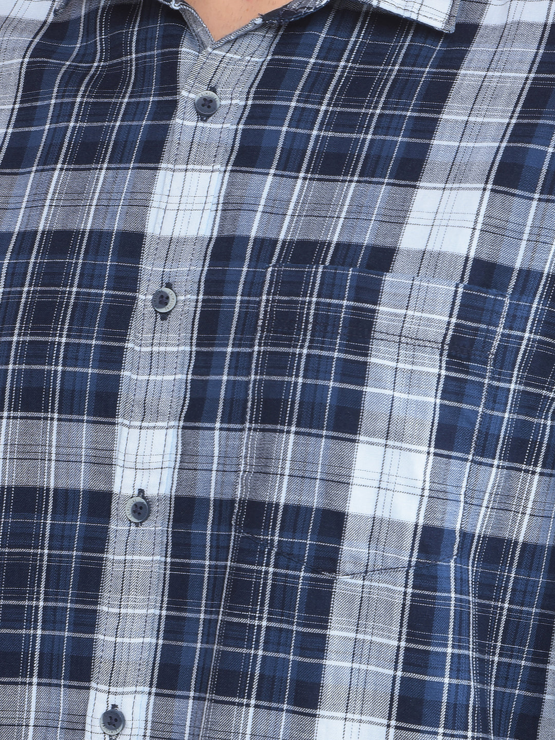 Blue Checked Shirt-Men Shirts-Crimsoune Club