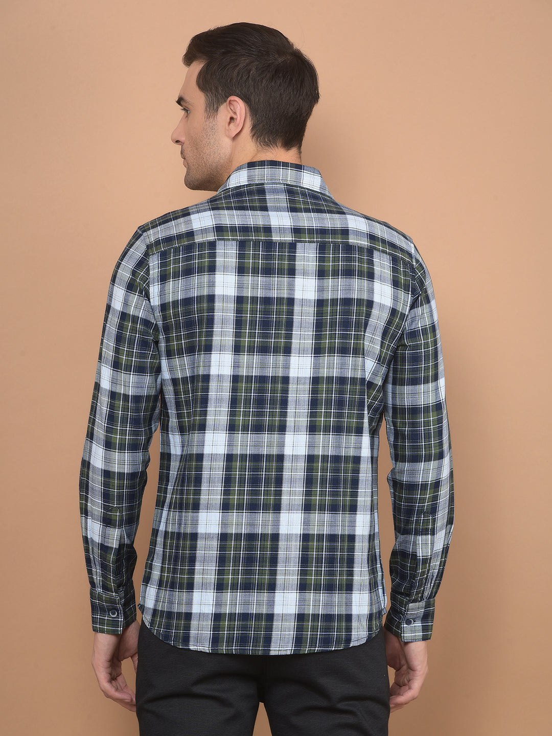 Green Checked Shirt-Men Shirts-Crimsoune Club