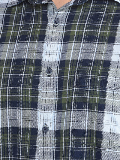 Green Checked Shirt-Men Shirts-Crimsoune Club