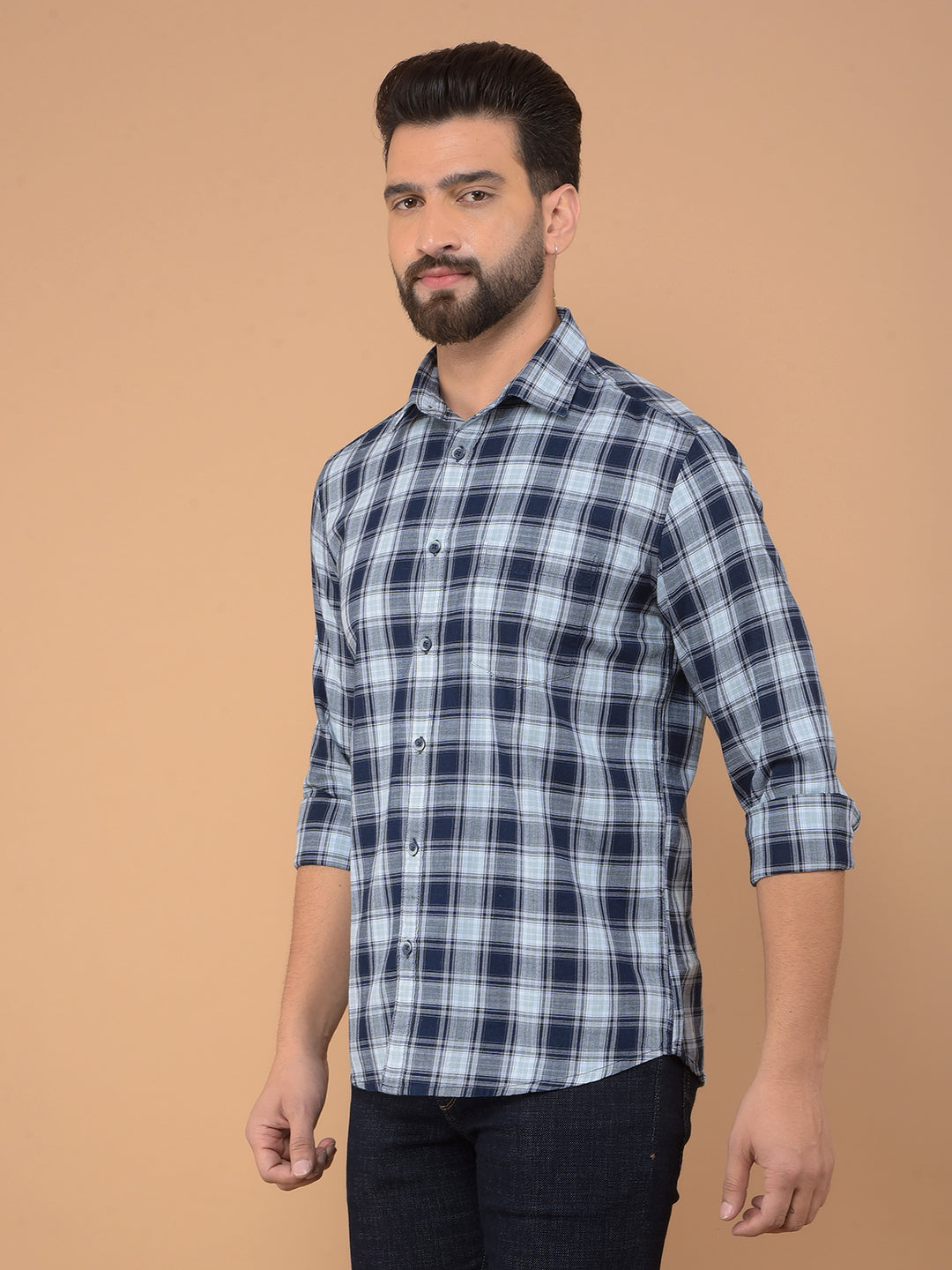 Black Checked Shirt-Men Shirts-Crimsoune Club