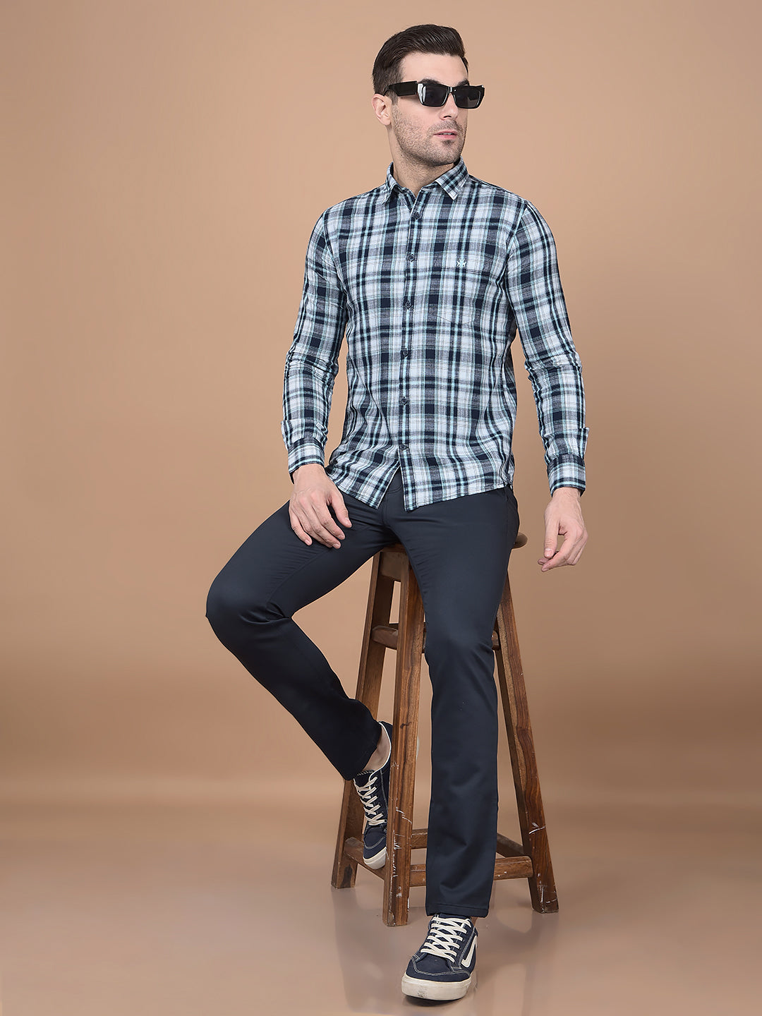 Green Checked 100% Cotton Shirt