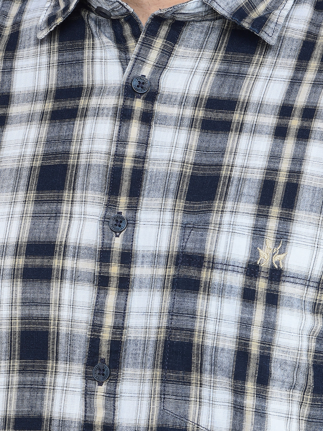 Beige Checked 100% Cotton Shirt