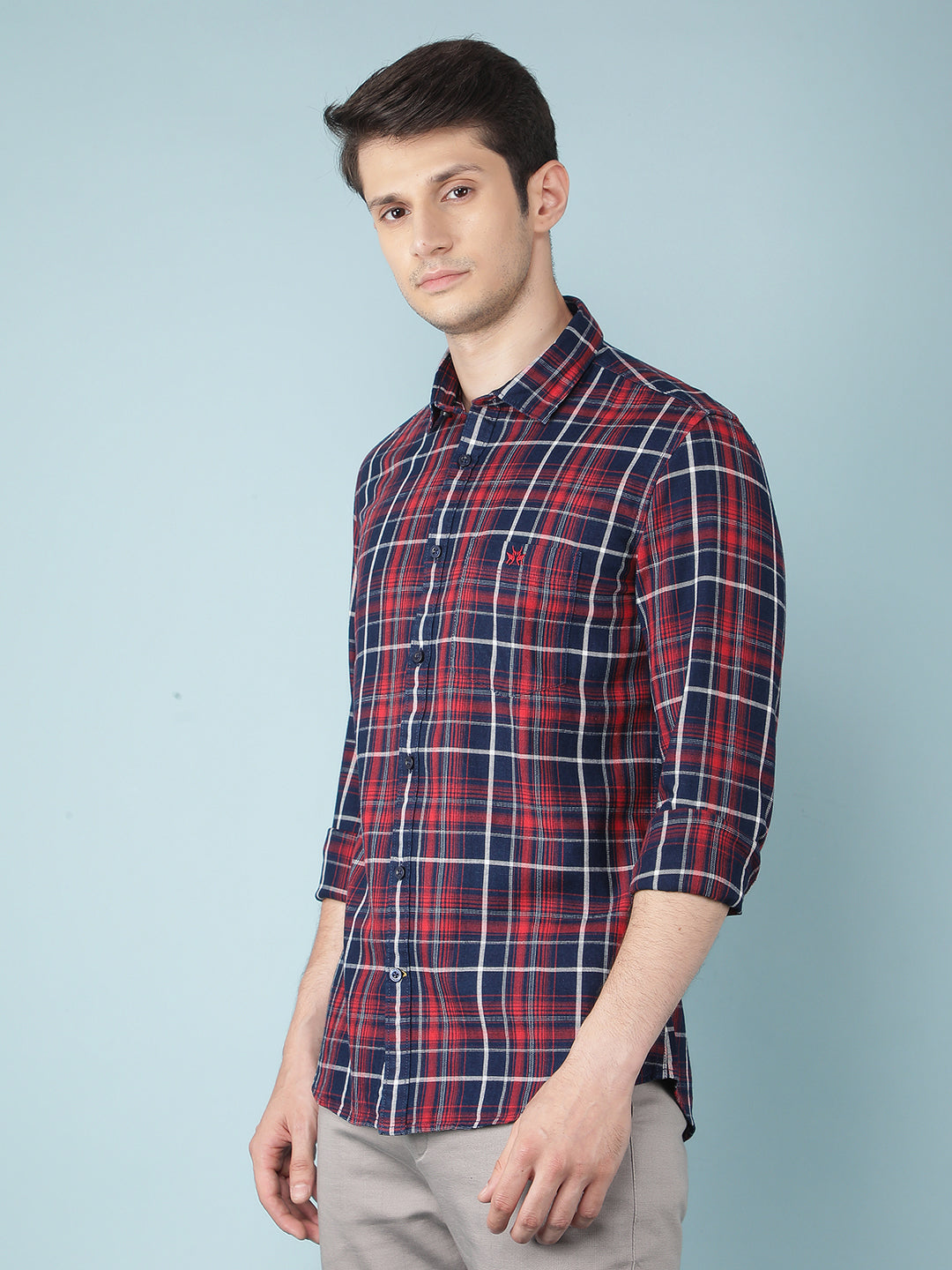 Red Checkered 100% Cotton Shirt-Men Shirts-Crimsoune Club