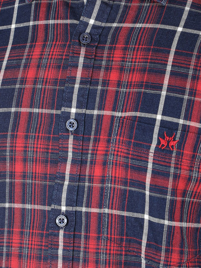 Red Checkered 100% Cotton Shirt-Men Shirts-Crimsoune Club