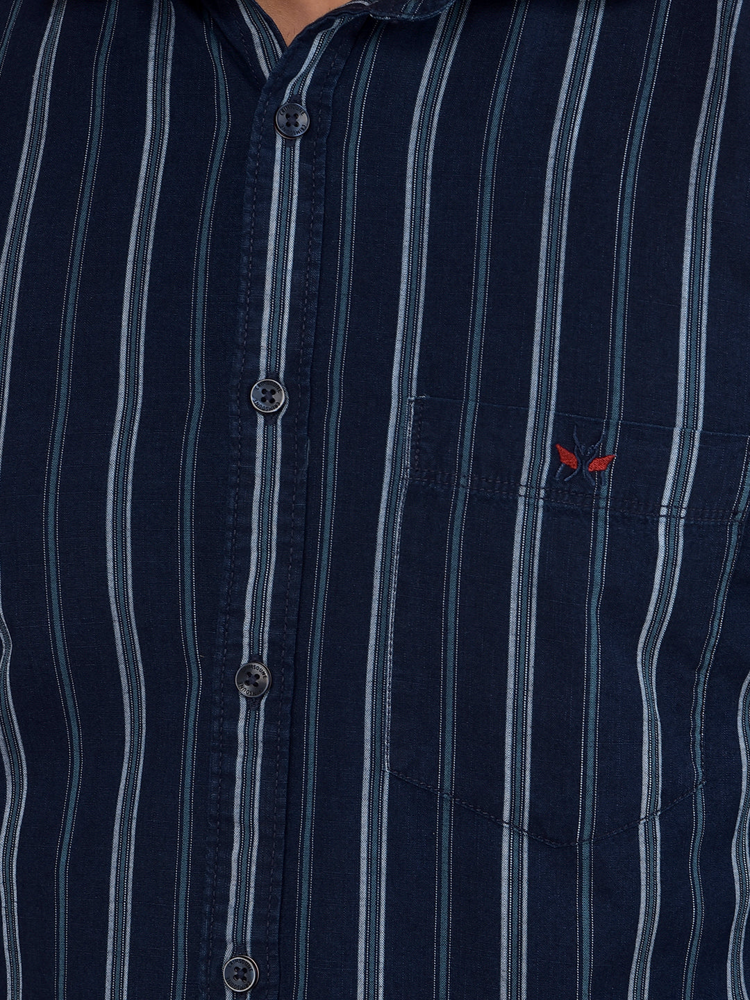 Blue Vertical Stripes 100% Cotton Shirt-Men Shirts-Crimsoune Club