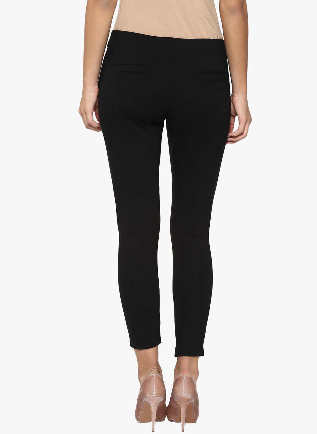 Black Solid Track Pants-Women Track Pants-Crimsoune Club