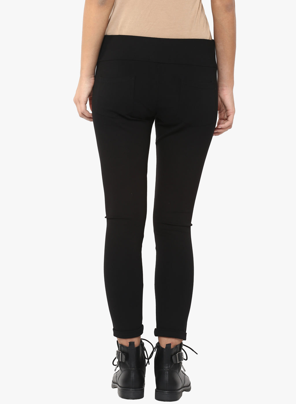 Black Solid Track Pants-Women Track Pants-Crimsoune Club