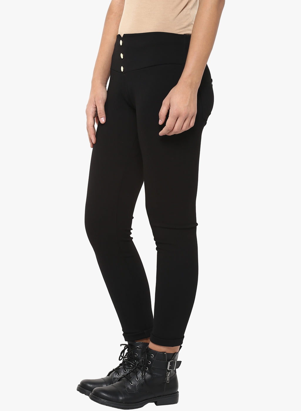 Black Solid Track Pants-Women Track Pants-Crimsoune Club