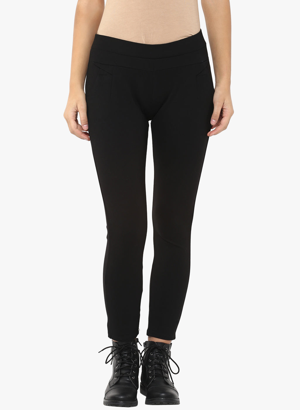 Black Solid Track Pants-Women Track Pants-Crimsoune Club