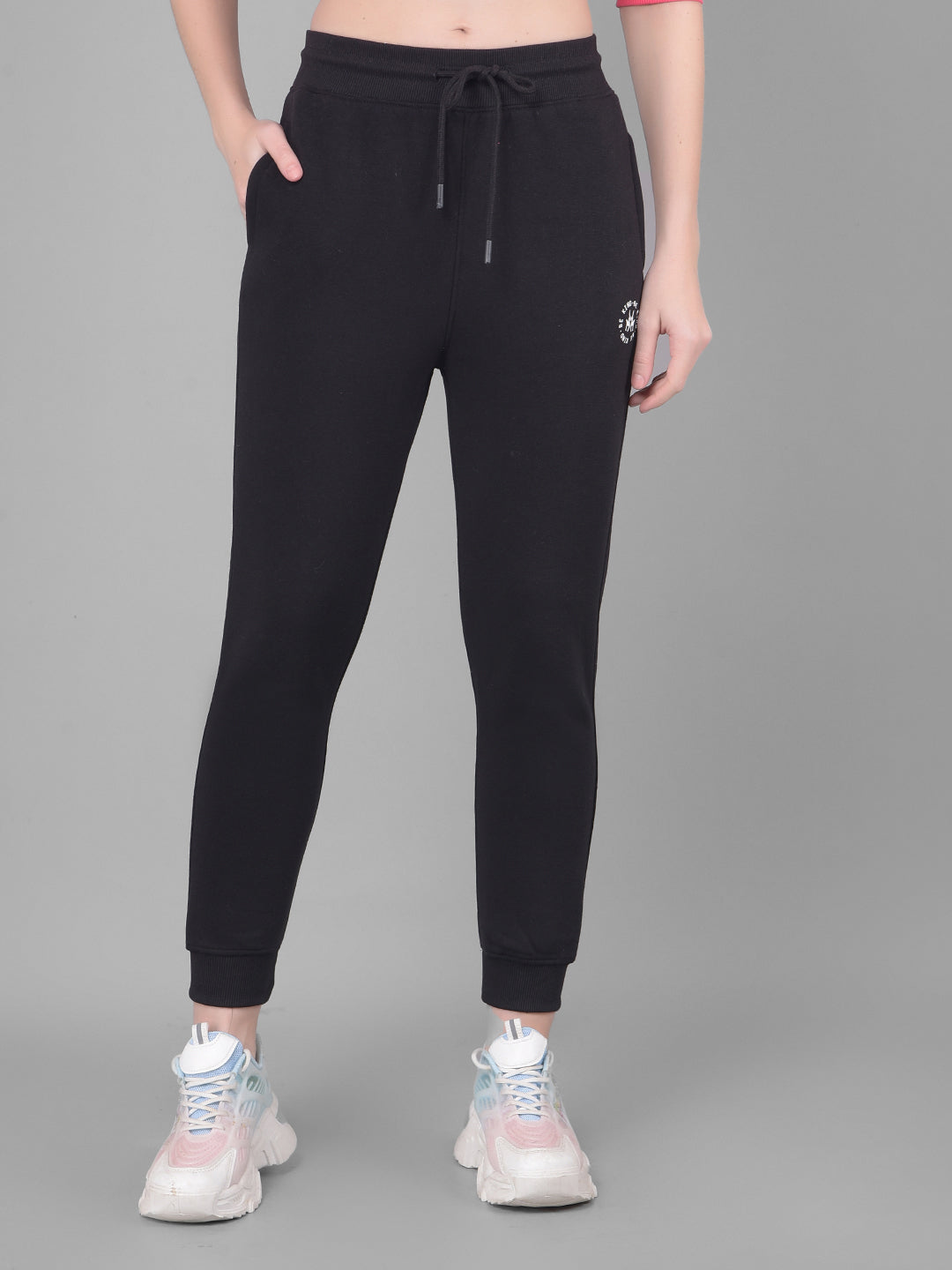 Black Joggers Trackpants-Women Trackpants-Crimsoune Club