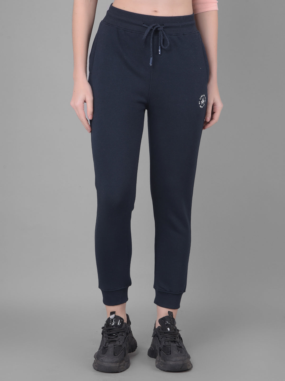 Navy Blue Joggers Trackpants-Women Trackpants-Crimsoune Club