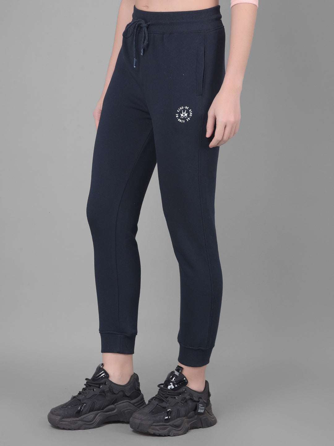 Navy Blue Joggers Trackpants-Women Trackpants-Crimsoune Club