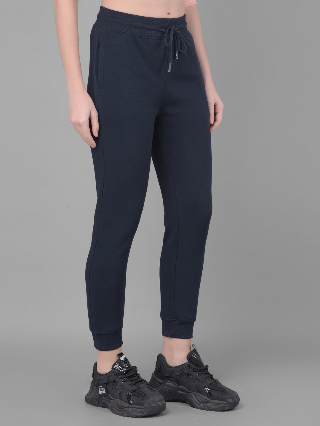 Navy Blue Joggers Trackpants-Women Trackpants-Crimsoune Club