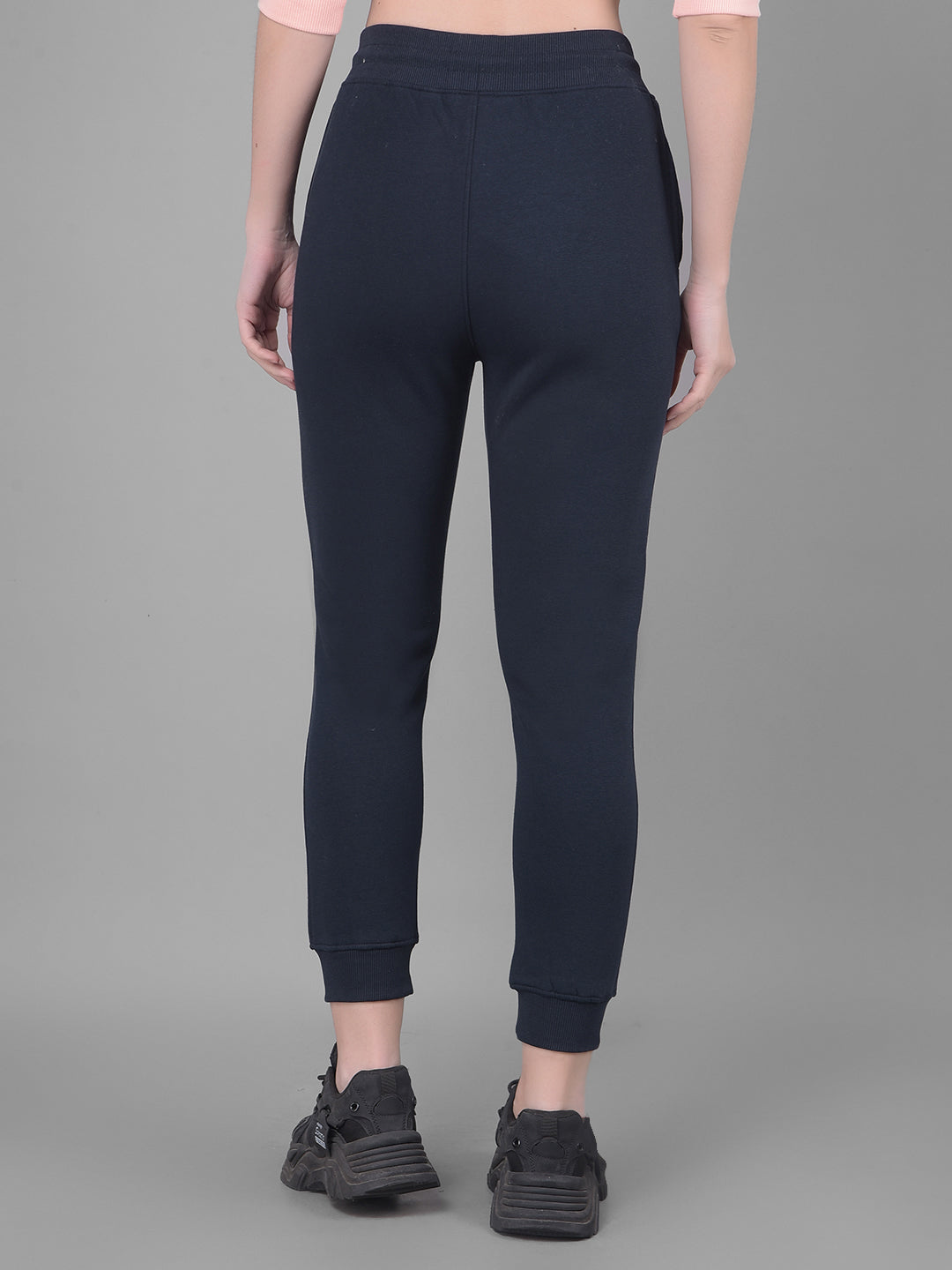 Navy Blue Joggers Trackpants-Women Trackpants-Crimsoune Club