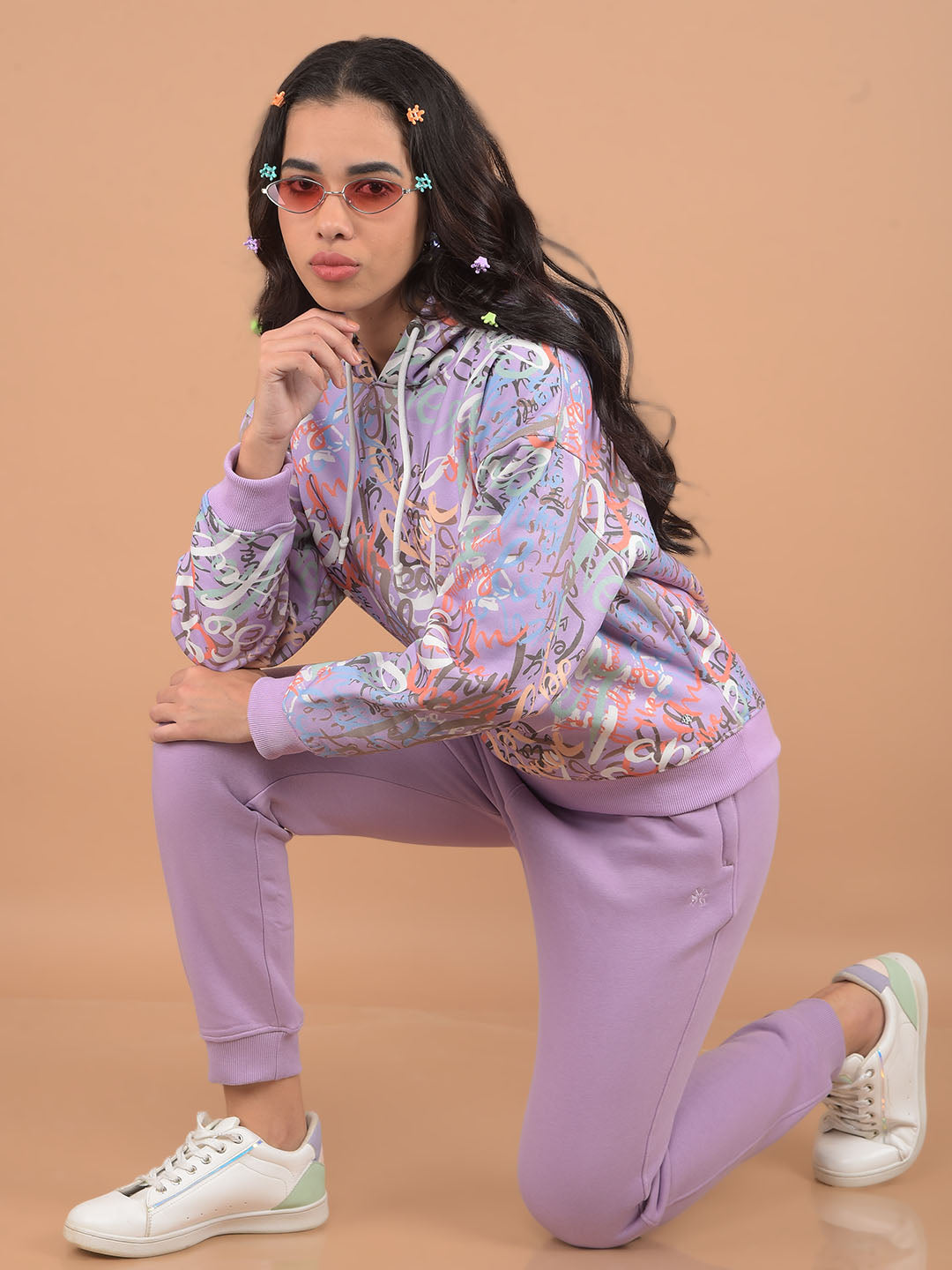 Purple Joggers-Women Trackpants-Crimsoune Club